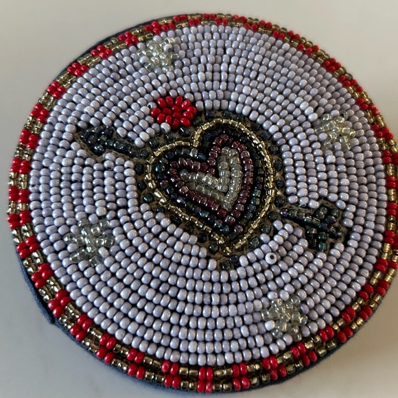 Anthropologie Fortune Heart Beaded Lidded Jewelry Box. - Picture 6 of 9